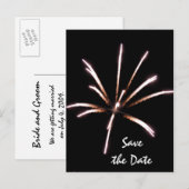 Postale Faire-part Feux d'artifice sur carte de sauvegarde de mariage (Devant / Derrière)