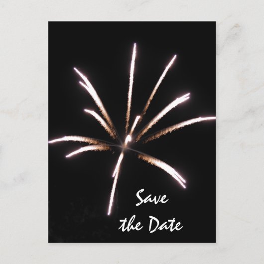 Postale Faire-part Feux d'artifice sur carte de sauvegarde de mariage (Devant)