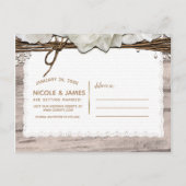 Postale Faire-part Fleurs blanches & bouleau Glam rustique Carte de s (Dos)