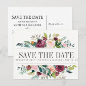 Postale Faire-part Fleurs de Campagne Rustique Mariage carte de réser (Devant / Derrière)