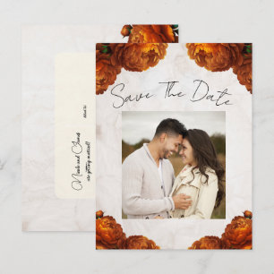 Postale Faire-part Fleurs de Pivoine au Parfum d'Orange Vintage Carte