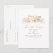 Postale Faire-part Fleurs pastel douces d'herbe de Pampas, carte de s (Devant / Derrière)