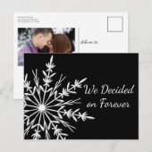Postale Faire-part Flocon de neige sur carte de sauvegarde de mariage (Devant / Derrière)