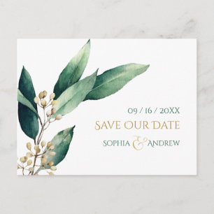 Postale Faire-part Flore botanique moderne rustique pour carte de sau