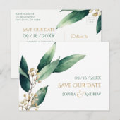 Postale Faire-part Flore botanique moderne rustique pour carte de sau (Devant / Derrière)