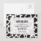 Postale Faire-part Fond à motif de vache carte de Save the Date (Devant / Derrière)