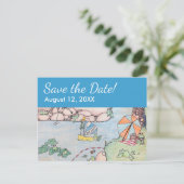 Postale Faire-part Frog Treehouse Enregistrer la date Carte postale, (Debout devant)
