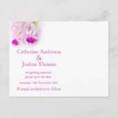 Postale Faire-part Fuchsia fleur peinte violet enregistrer la carte d (Dos)