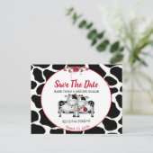 Postale Faire-part Fun Mariage vaches Enregistrer la date carte posta (Debout devant)