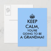 Postale Faire-part Garde ton calme Grand-mère Carte de déclaration de (Devant / Derrière)