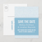 Postale Faire-part Geek Chic Enregistrer la date carte postale, bleu (Devant / Derrière)