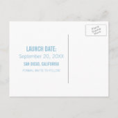 Postale Faire-part Geek Chic Enregistrer la date carte postale, bleu (Dos)