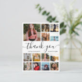 Postale Faire-part Graduation Photo Collage Script Merci Carte postal (Debout devant)