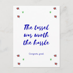 Postale Faire-part Graduation - Tassle valait la peine de la carte po