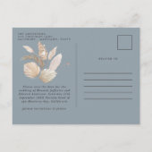 Postale Faire-part Graminée pampas bleue botanique moderne carte de s (Dos)