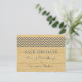 Postale Faire-part Gray Rustic Chevron Enregistrer la date Carte Post (Debout devant)