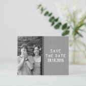 Postale Faire-part Grey Binary Code Photo Enregistrer la date Carte p (Debout devant)