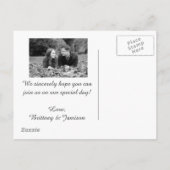 Postale Faire-part Grey Damask Elegant Enregistrer la date Carte post (Dos)