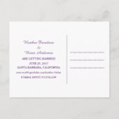 Postale Faire-part Houndstooth Enregistrer la date carte postale, vio (Dos)