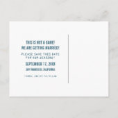 Postale Faire-part Jeu vidéo Enregistrer la date Carte postale, Bleu (Dos)