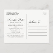 Postale Faire-part Joli Script | Carte de sauvegarde de date (Dos)