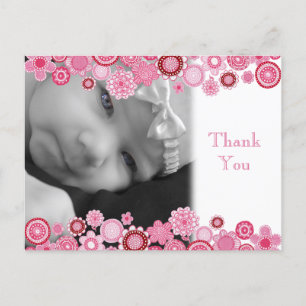 Postale Faire-part Jolie carte de remerciement photo de bébé fille en
