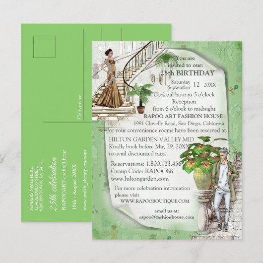 Postale Faire-part La carte de annonce de la conception de mode (Devant / Derrière)