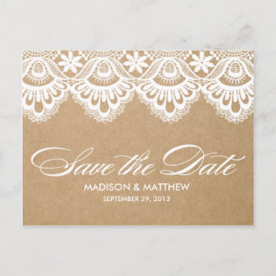 POSTALE FAIRE-PART LAINE RUSTIQUE ENREGISTRER LA CARTE POST DATE
