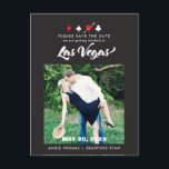 Postale Faire-part Las Vegas Mariage Photo Enregistrer la date Carte<br><div class="desc">Utilisez cette photo noire enregistrer la carte postale date pour une façon économique de partager vos grandes nouvelles avec vos amis et votre famille et les préparer pour la merveilleuse fête de Las Vegas qui sera votre week-end mariage!</div>