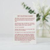 Postale Faire-part Le lapin de velventine - quel est vrai ?  Carte (Debout devant)