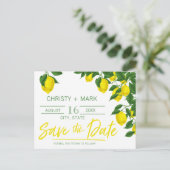 Postale Faire-part Lemon Summer | Carte de sauvegarde de la date (Debout devant)