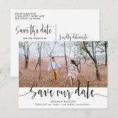 Postale Faire-part Lettrage manuel | Mariage Enregistrer notre carte  (Devant / Derrière)