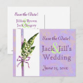 Postale Faire-part Lilly de la vallée ENREGISTRER LA DATE carte posta (Devant / Derrière)