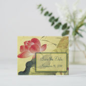 Postale Faire-part Lotus Blossom Wedding Enregistrer la date Carte po (Debout devant)