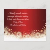 Postale Faire-part Luxe Gold Christmas Lace Enregistrer la carte de d (Dos)