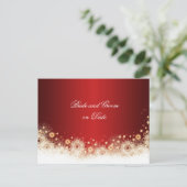 Postale Faire-part Luxe Gold Christmas Lace Enregistrer la carte de d (Debout devant)