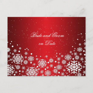 Postale Faire-part Luxe Red Christmas Spirit Enregistrer la carte de 