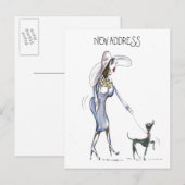 Postale Faire-part Marcher le chien Nouvelle carte d'adresse (Devant / Derrière)