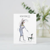 Postale Faire-part Marcher le chien Nouvelle carte d'adresse (Debout devant)