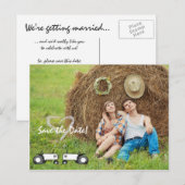 Postale Faire-part Mariage à la ferme Enregistrer la date Carte posta (Devant / Derrière)