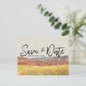Postale Faire-part Mariage Automnal Rustique | Carte de sauvegarde de (Debout devant)