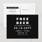 Postale Faire-part Mariage Chic Bière Gratuite Drôle Moderne Carte de (Devant / Derrière)