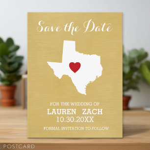 Postale Faire-part Mariage dans l'État d'origine Texas Carte de sauve