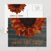 Postale Faire-part Mariage de automne Enregistrer La Date Carte Posta (Devant / Derrière)