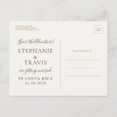 Postale Faire-part Mariage de destination Carte Bronze "Save the Date (Dos)