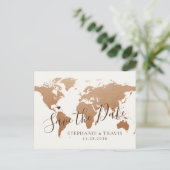 Postale Faire-part Mariage de destination Carte Bronze "Save the Date (Debout devant)