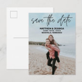 Postale Faire-part Mariage de plage rustique, carte de réservation (Devant / Derrière)