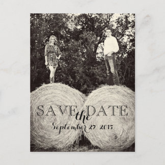 Postale Faire-part Mariage Hay Bales Photo ENREGISTRER LA DATE Carte
