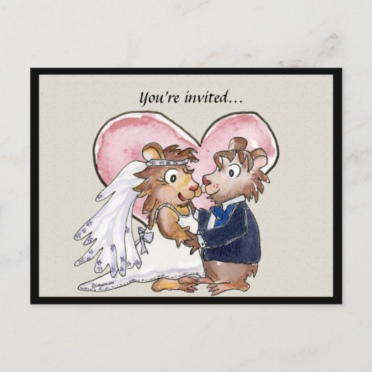 Postale Faire-part Mariage rose de coeur mignon Enregistrer les carte (Devant)