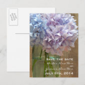 Postale Faire-part Mason Jar De Hydrangeas Enregistrer La Date Carte (Devant / Derrière)